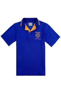 Manufacturing blue short-sleeved sports polo shirts, embroidered sports polo shirts, sample customization, school uniform sports polo shirts, school uniforms for primary and secondary school students, school uniform specialty store SU177